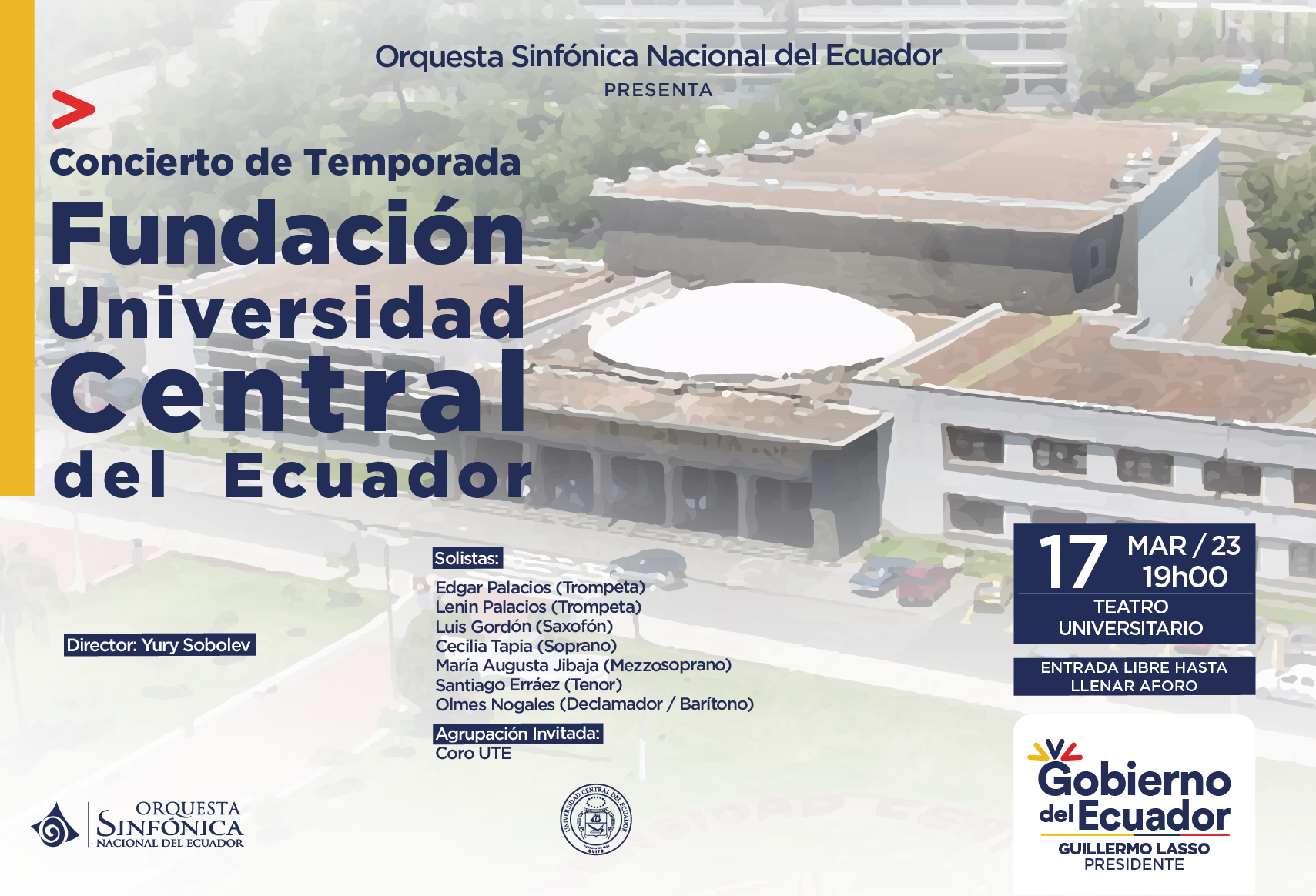 CONCIERTO DE TEMPORADA, FUNDACIÓN UNIVERSIDAD CENTRAL DEL ECUADOR
